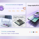 Cable Retráctil Type-C a Type-C 100W – Carga Rápida, Estilo y Comodidad 💜💙🧡