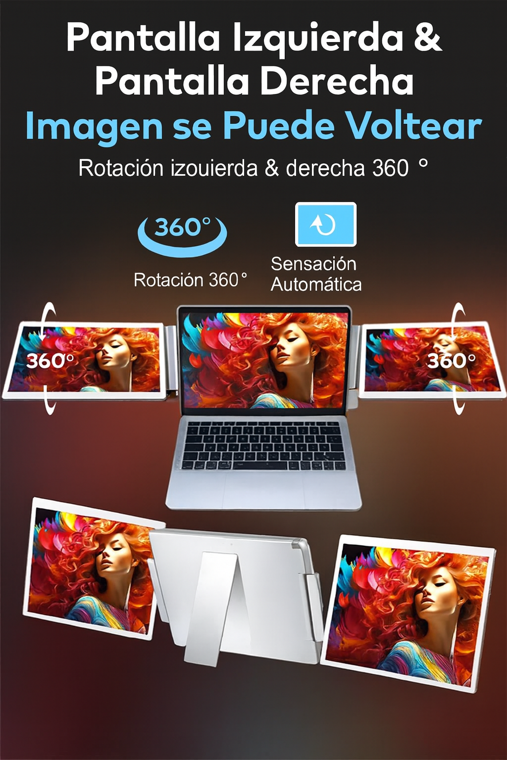 Monitor Portátil Pantalla Triple  💻✨