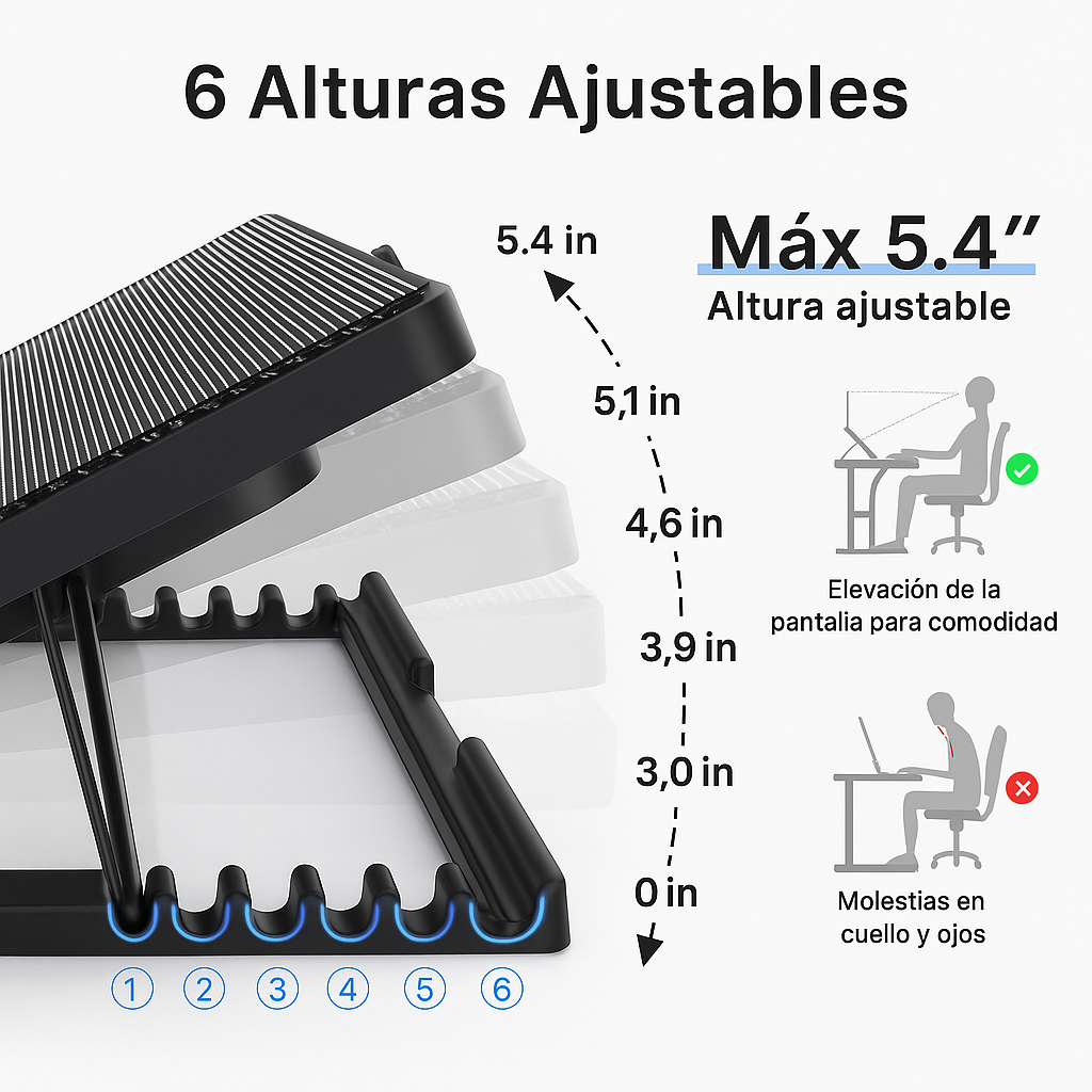 Base Enfriadora Ergonomica para Laptop 💨💻