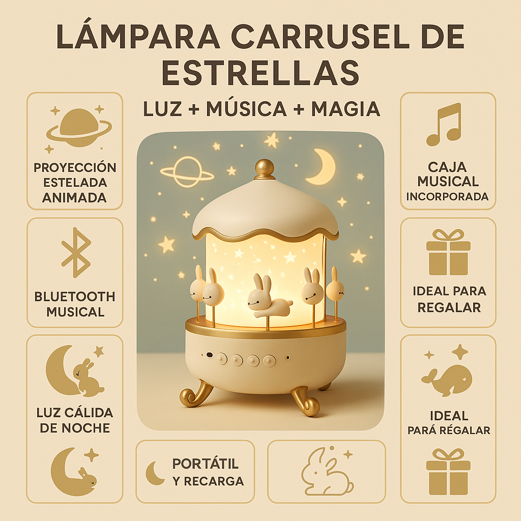 💫 Lámpara Carrusel – Luz & Música