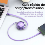 Cable Retráctil Type-C a Type-C 100W – Carga Rápida, Estilo y Comodidad 💜💙🧡
