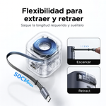 Cargador Retráctil ⚡️🔌  45W – Potencia Compacta para Todos tus Dispositivos 🌍📱