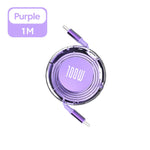 Cable Retráctil Type-C a Type-C 100W – Carga Rápida, Estilo y Comodidad 💜💙🧡