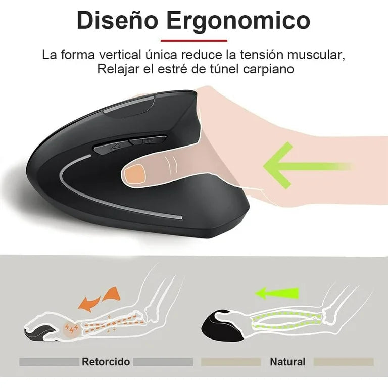 Ratón Ergonómico Inalámbrico Vertical 🖱️✨