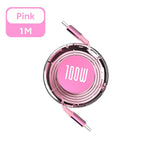 Cable Retráctil Type-C a Type-C 100W – Carga Rápida, Estilo y Comodidad 💜💙🧡