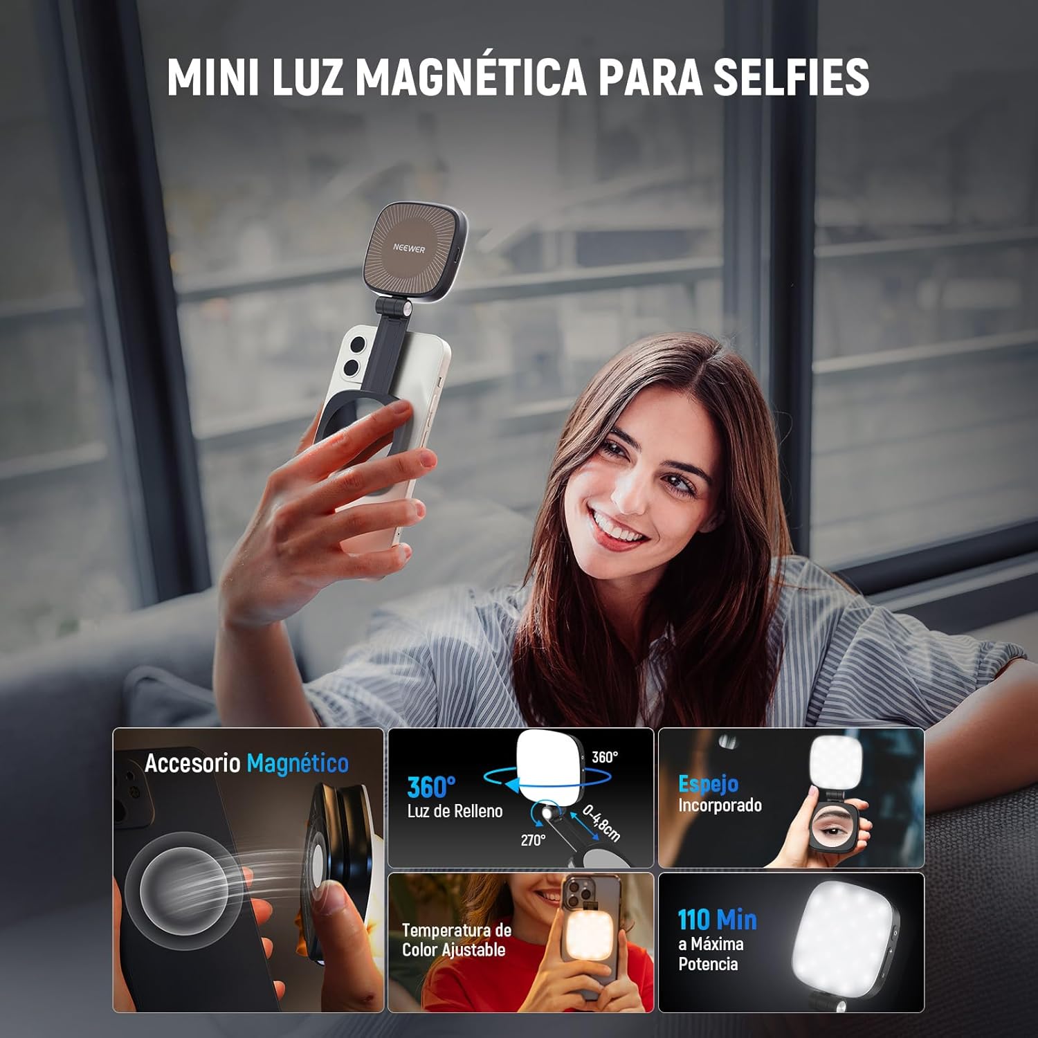 💡 Luz Magnética para Selfies