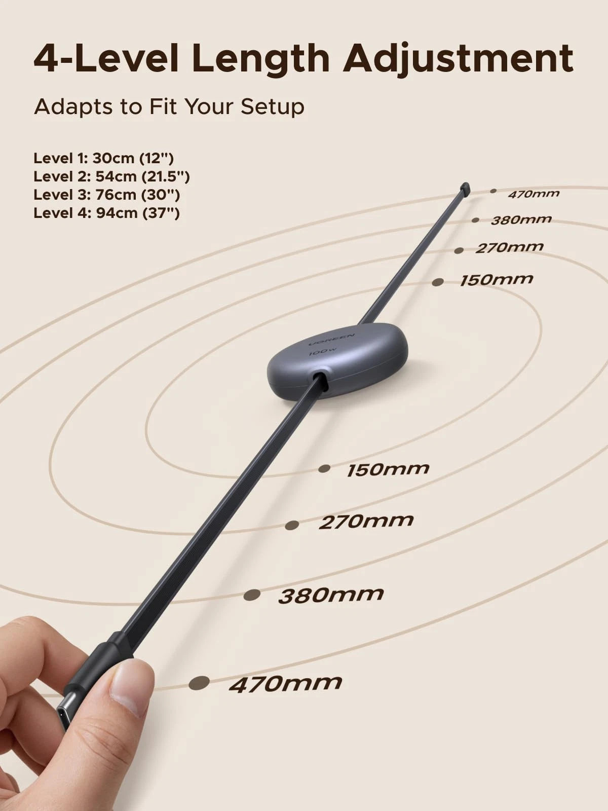 ⚡️ UG Cable Retráctil USB-C 100W – Potencia, Estilo y Comodidad en un Solo Cable ⚙️📱